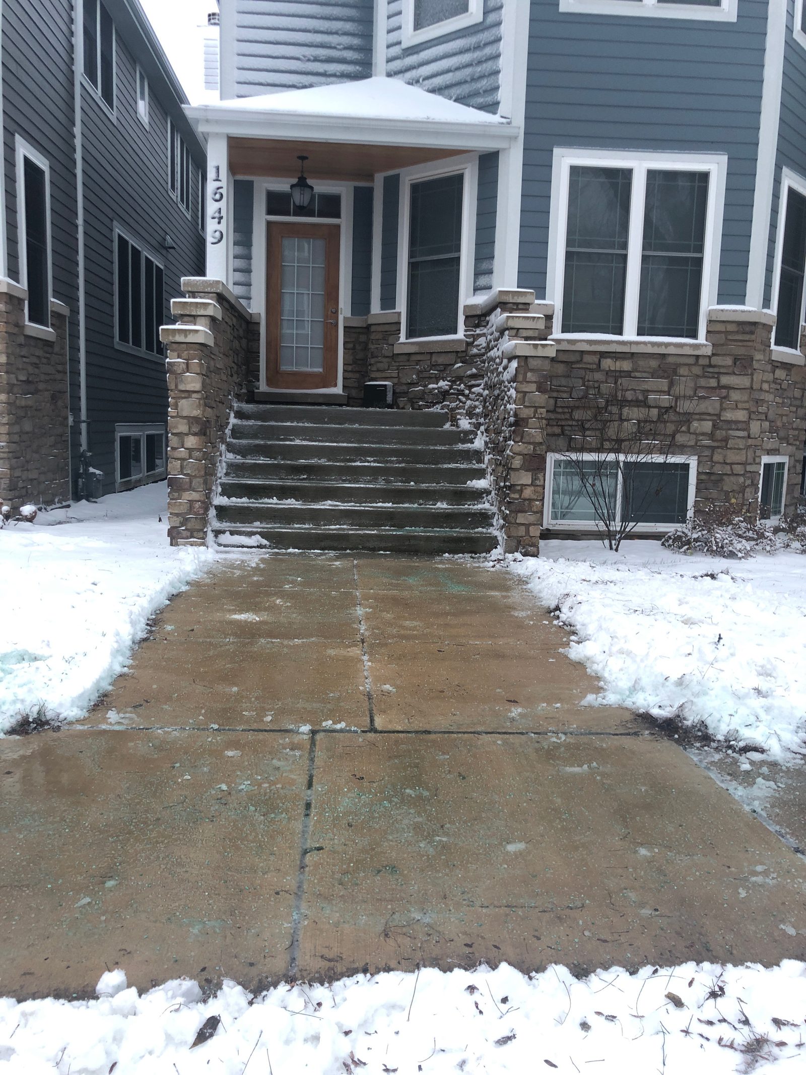 Snow Pushers cleared walkway on a Chicago residential property